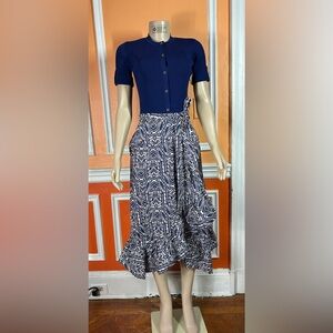 Shoshanna

Rayna Mixed-Media Ruffled-Skirt Midi-Dress